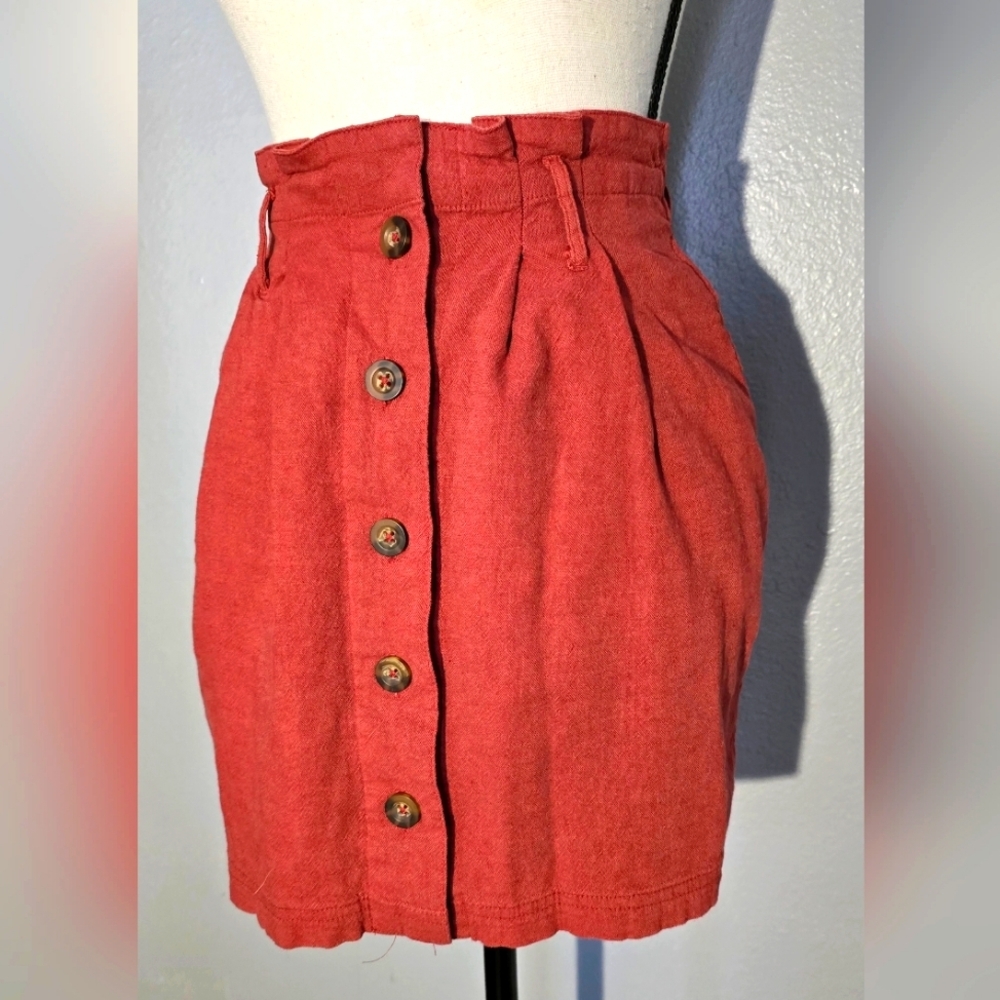 Hollister Ultra High Waisted Mini Skirt Burnt Orange XS Y2K